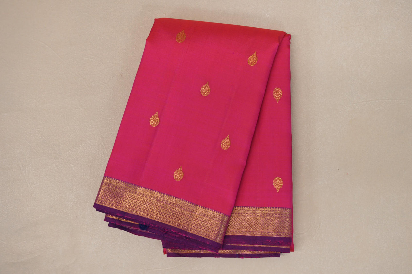 Dual Tone Orange and Pink with Dual Tone Pink and Blue Borders Vintage Kanjivaram Silk Saree SS9070