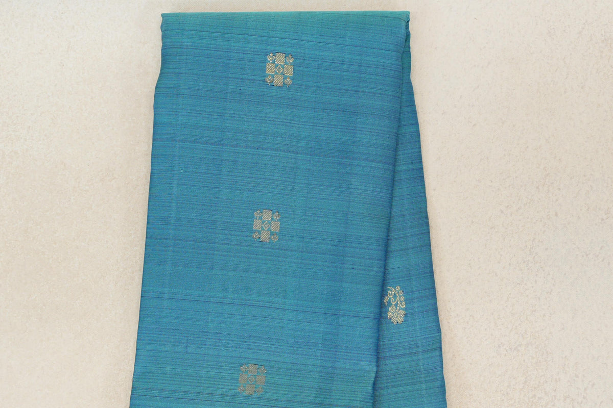 Baby Blue with Deep Maroon Borders Vintage Kanjivaram Silk Saree body