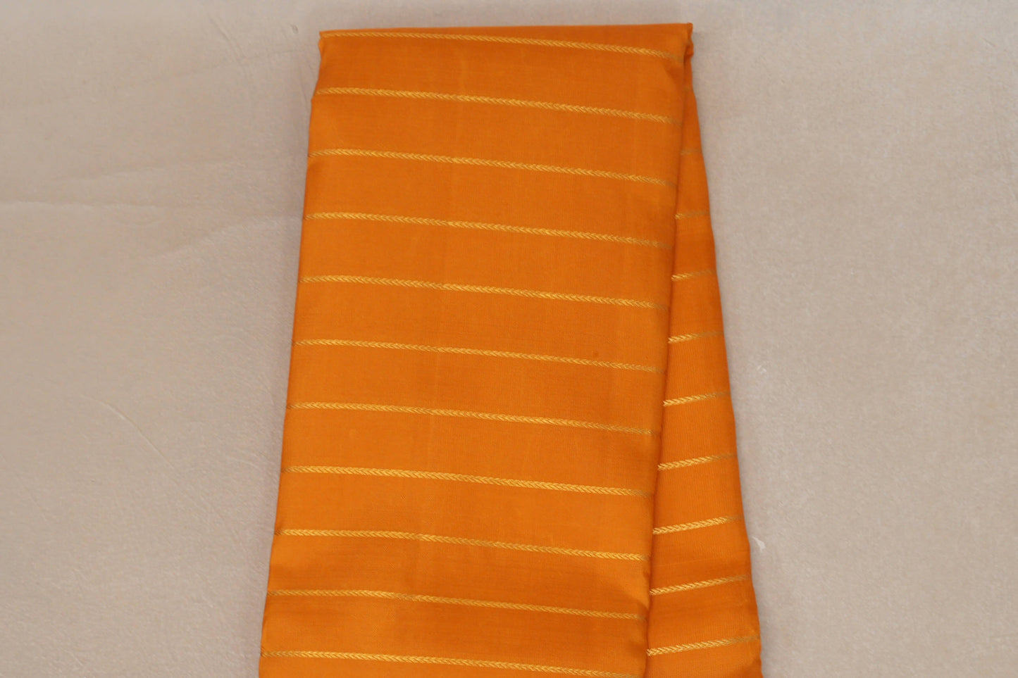 Bright Mango Orange with Deep Plum Borders Vintage Kanjivaram Silk Saree SS9074