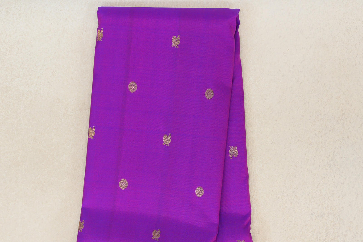 Dual Tone of Pink and Violet with Deep Rani Pink with Bright Orange Selvedge Borders Vintage Kanjivaram Silk Saree body