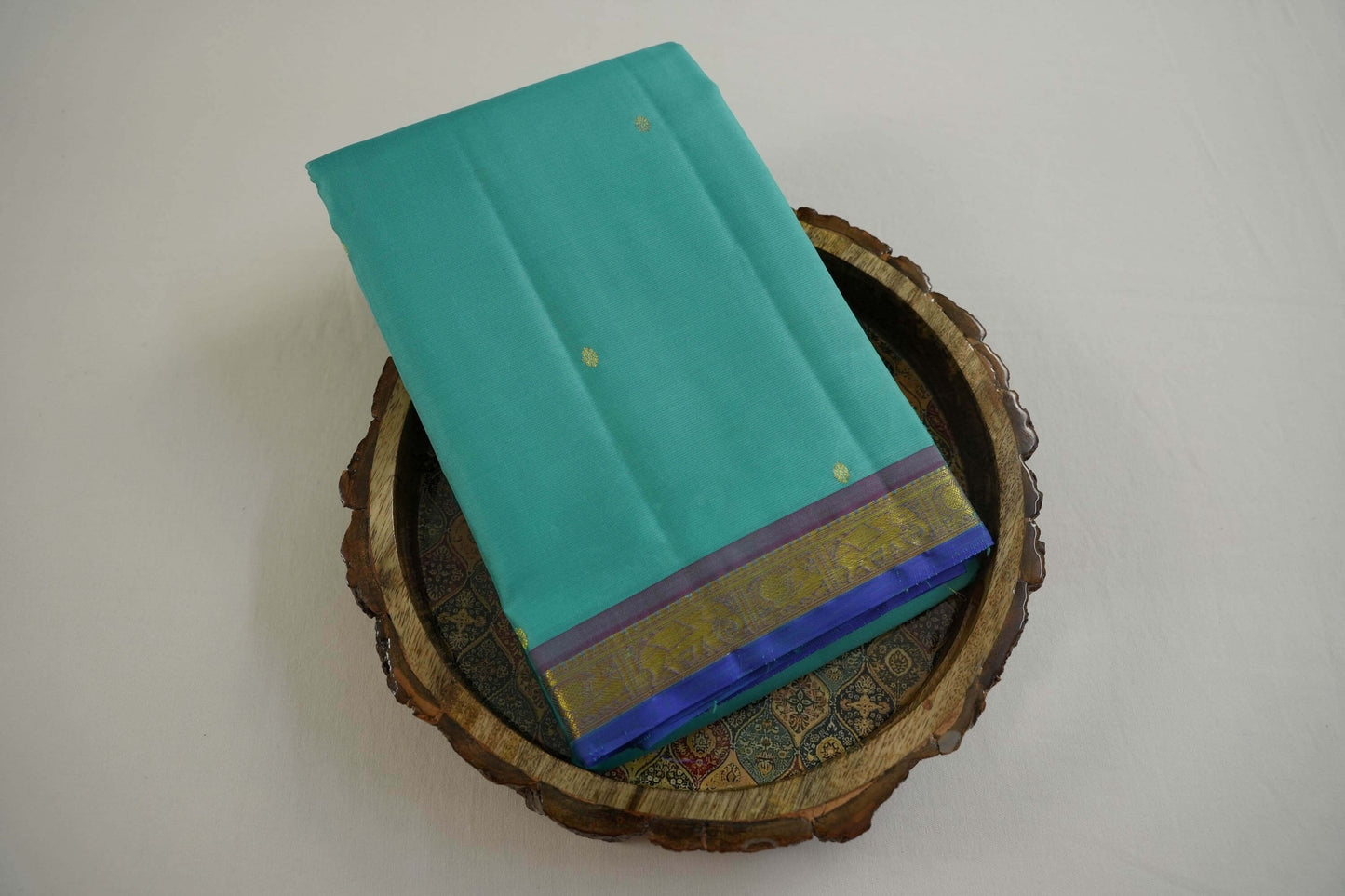 Sky blue light weight kanchipuram saree