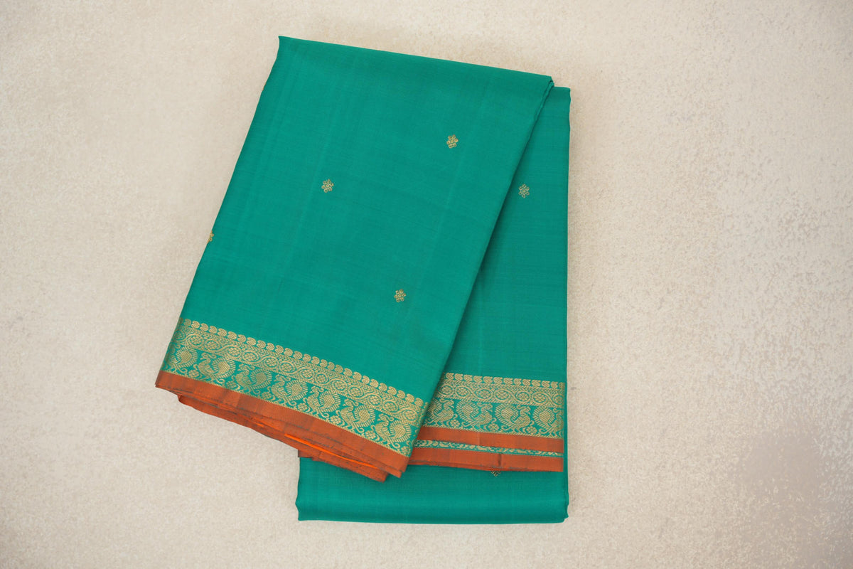 Aqua Green Vintage Kanjivaram Silk Saree