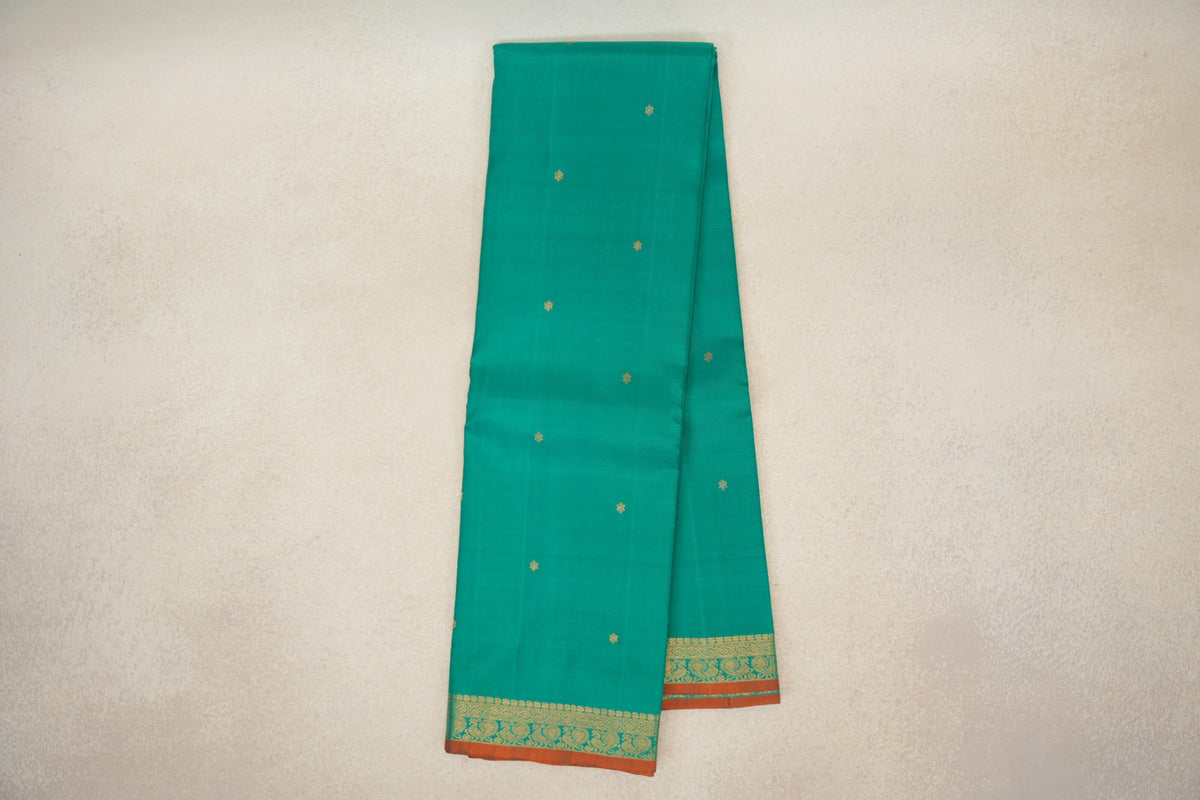 Online Aqua Green Vintage Kanjivaram Silk Saree