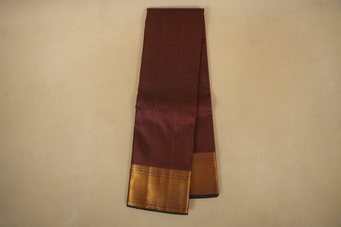 checked vintage kanjivaram silk saree