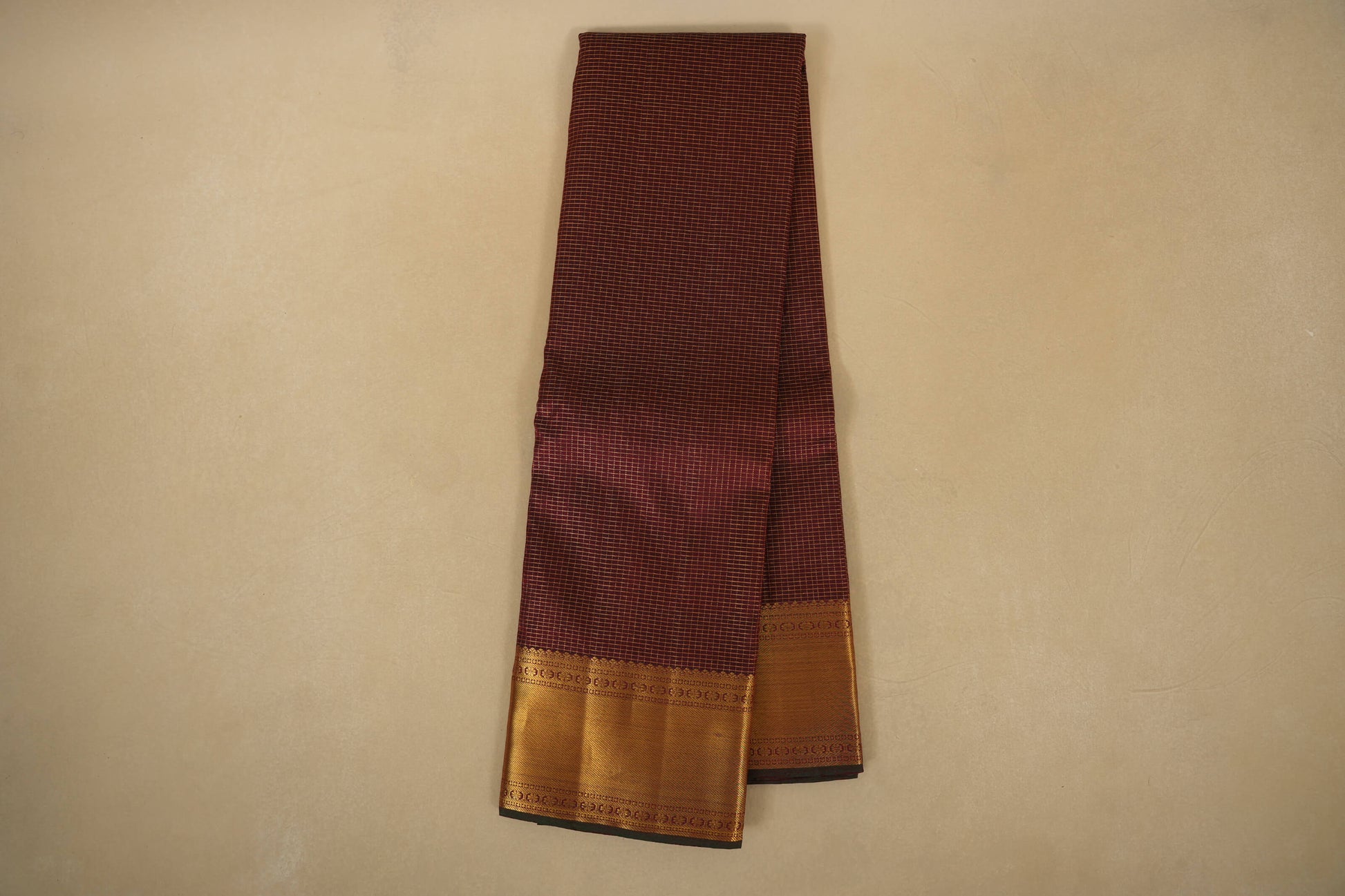 checked vintage kanjivaram silk saree