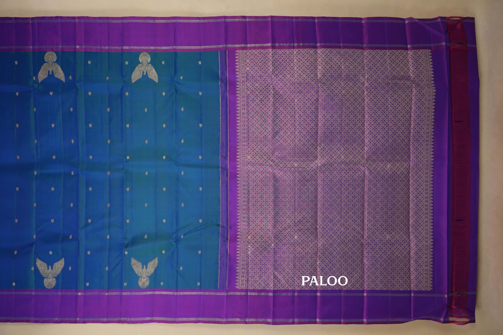 vintage kanjivaram silk saree paloo