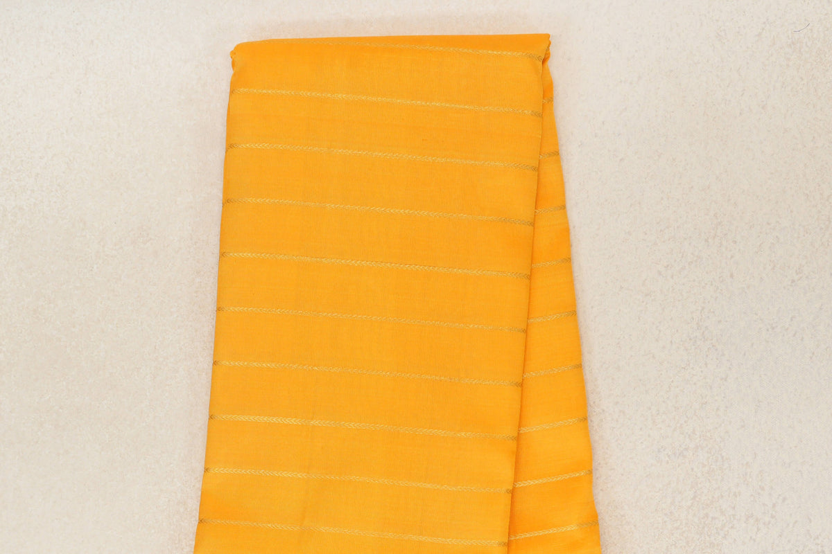 Mango Yellow with Deep Plum with Orange Rettai Pettu Borders Vintage Kanjivaram Silk Saree body