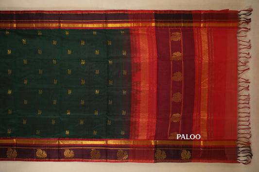 vintage silk cotton saree paloo