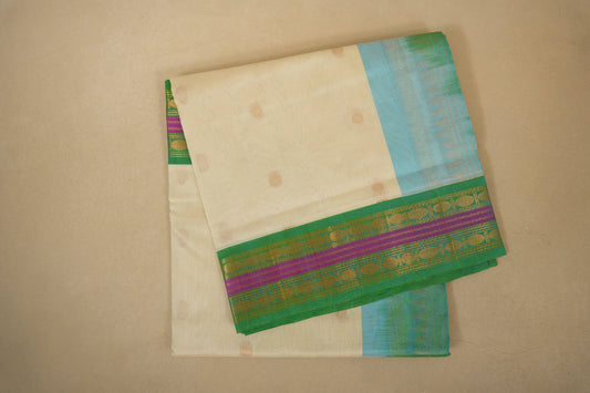 Off-white vintage silk cotton saree