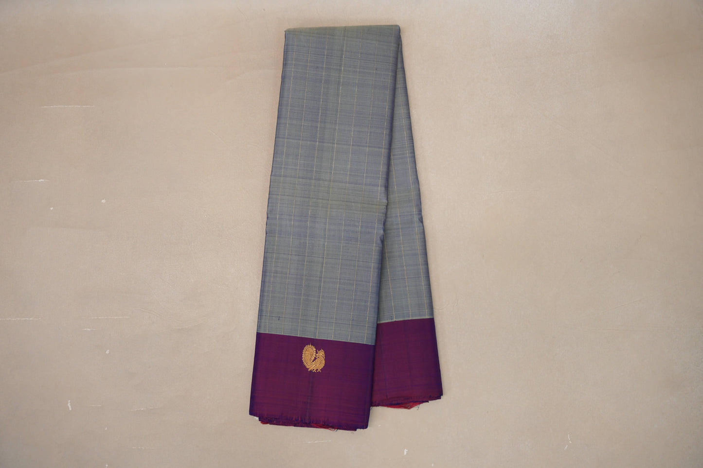 Dual Tone Silver Grey and Pastel Green with Dual Tone Pink and Blue Borders Vintage Kanjivaram Silk Saree SS9090