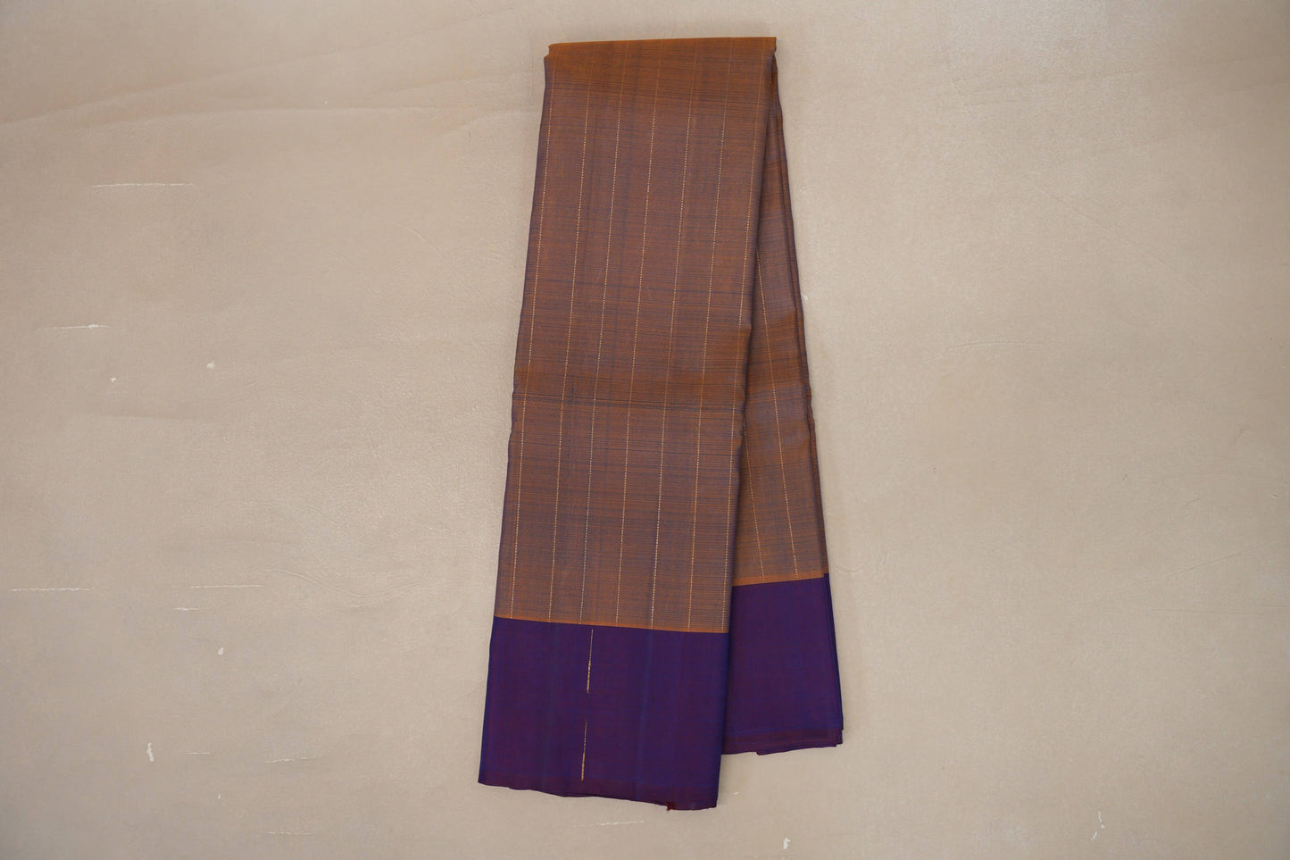 Dual Tone Mustard and Blue Plant Based Kanjivaram Silk Saree SS9092