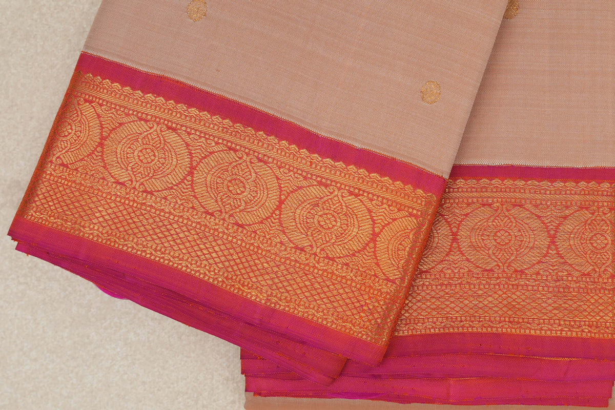 Sandal Beige Vintage Kanjivaram Silk Saree border