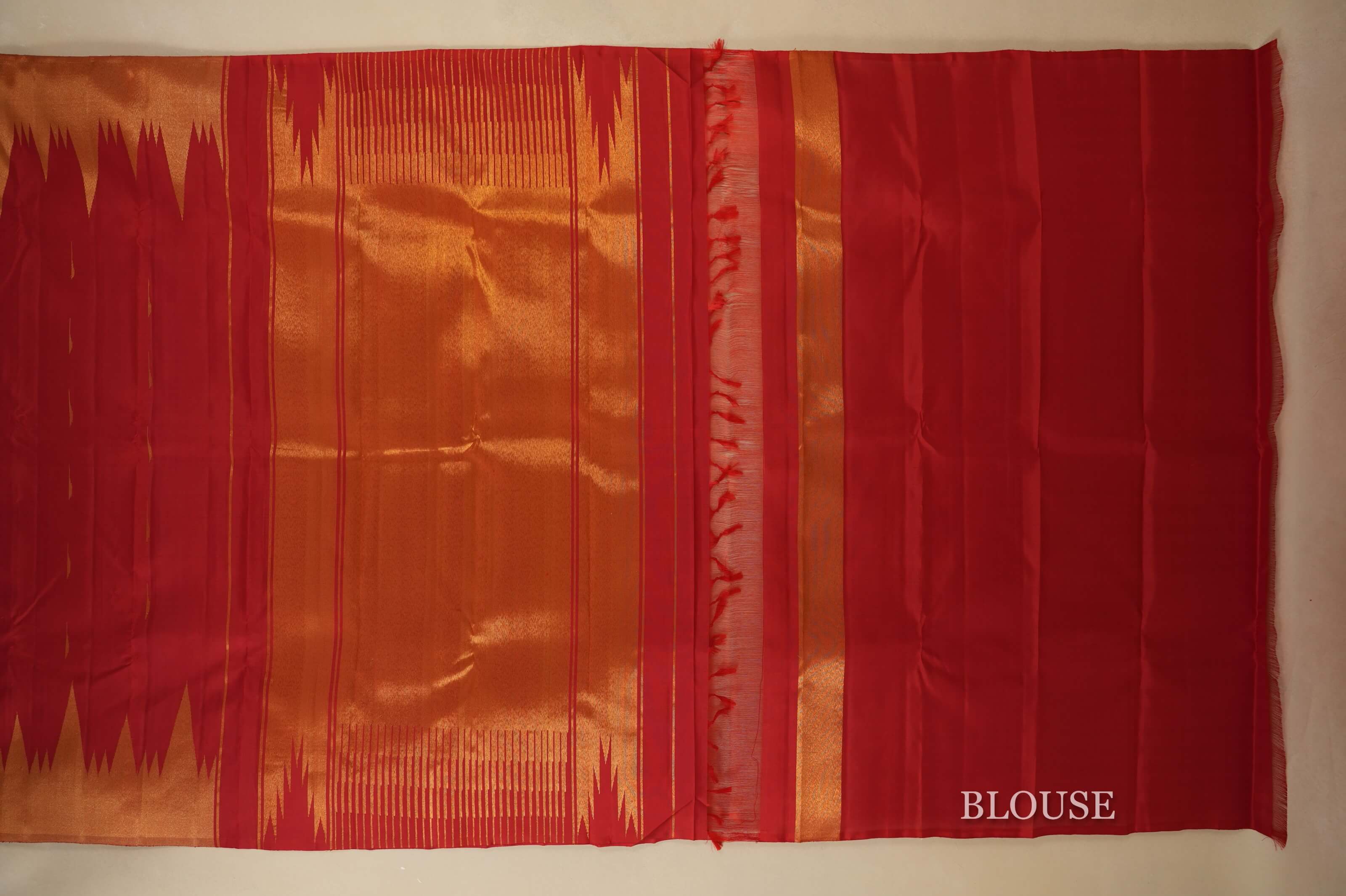 Red Kanjivaram Silk Saree blouse