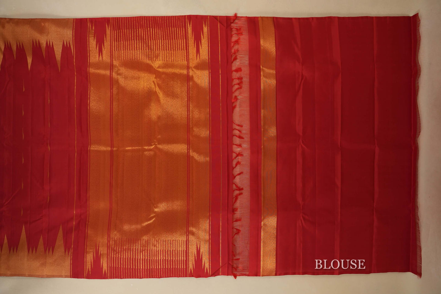 Red Kanjivaram Silk Saree blouse