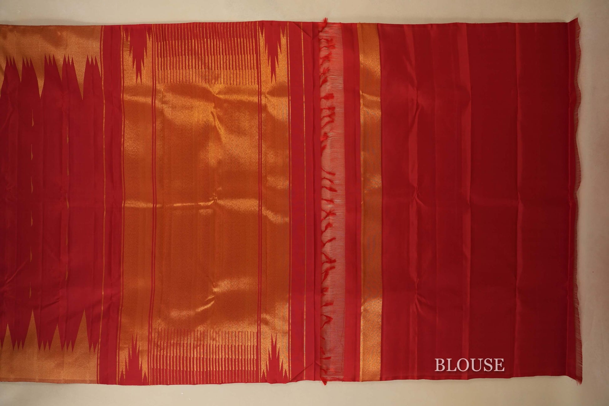 Red Kanjivaram Silk Saree blouse