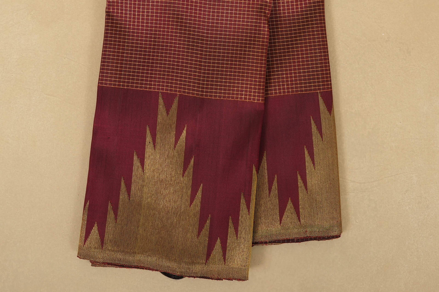 Temple borders vintage kanjivaram silk saree zoom