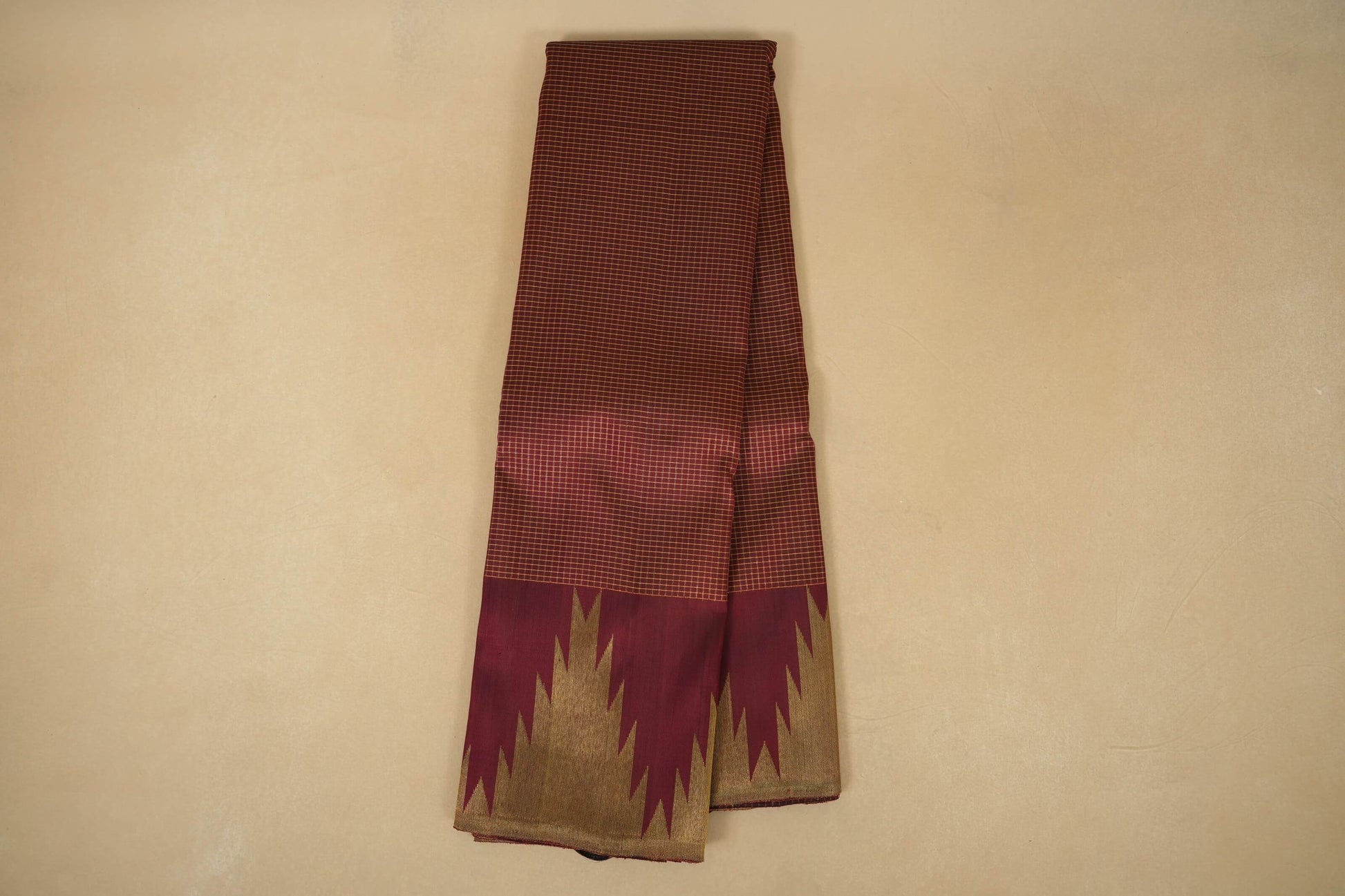 Zari checked vintage kanjivaram silk saree