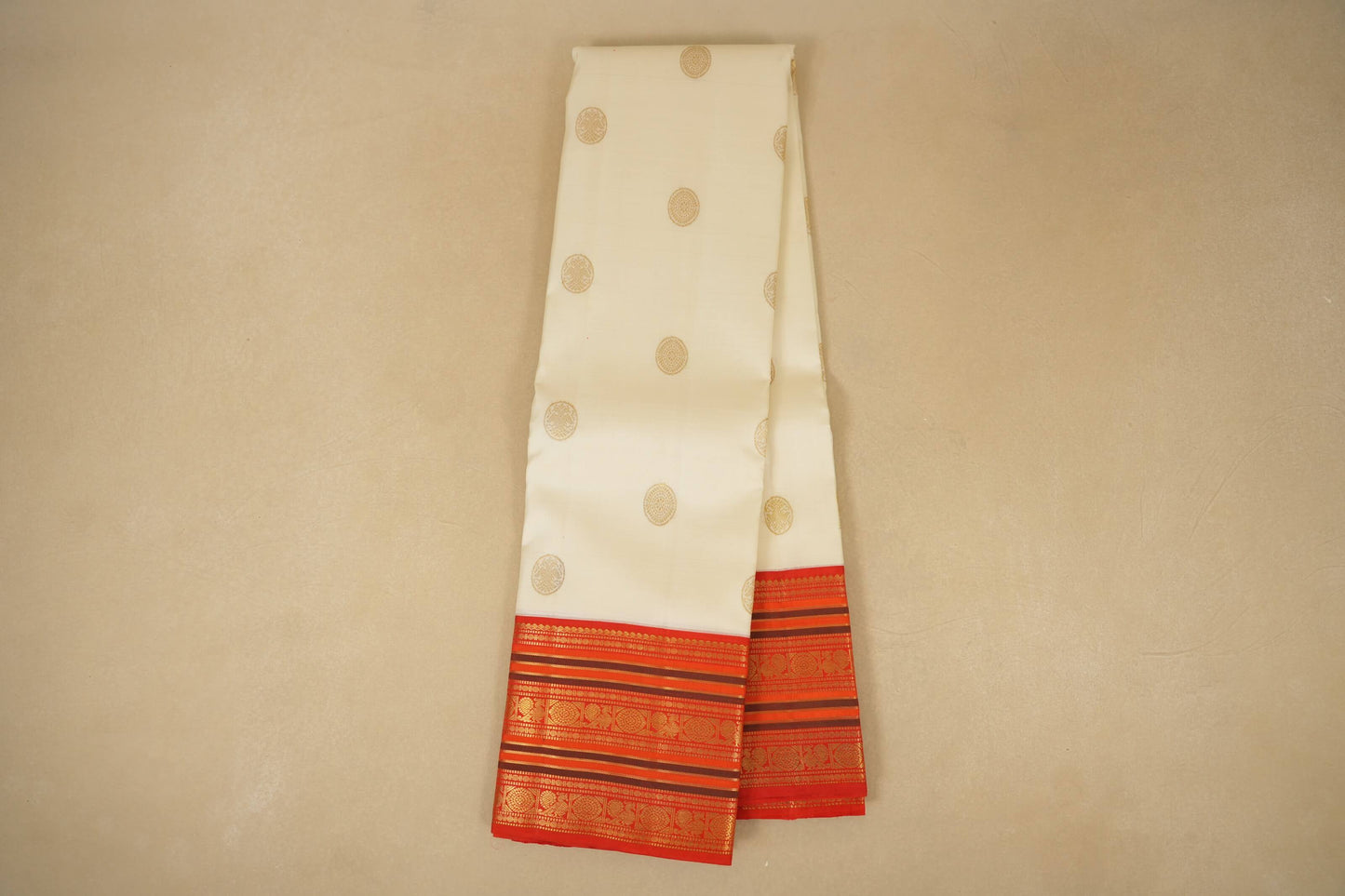 Online Off White Kanjivaram Silk Saree