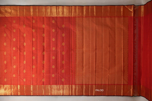Bright Red Vintage Kanjivaram Silk Saree SS9095