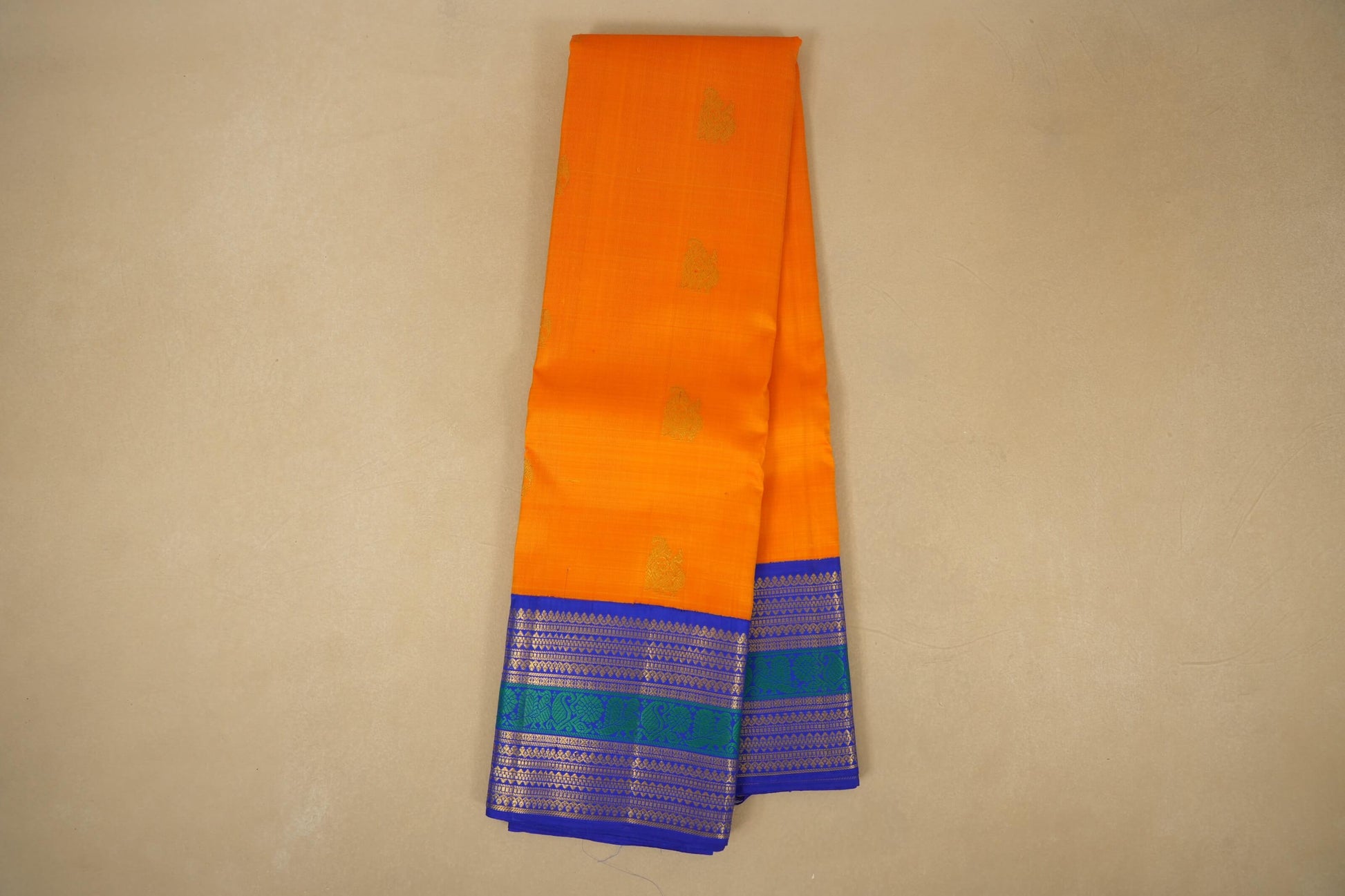 Online Mango yellow vintage kanjivaram silk saree