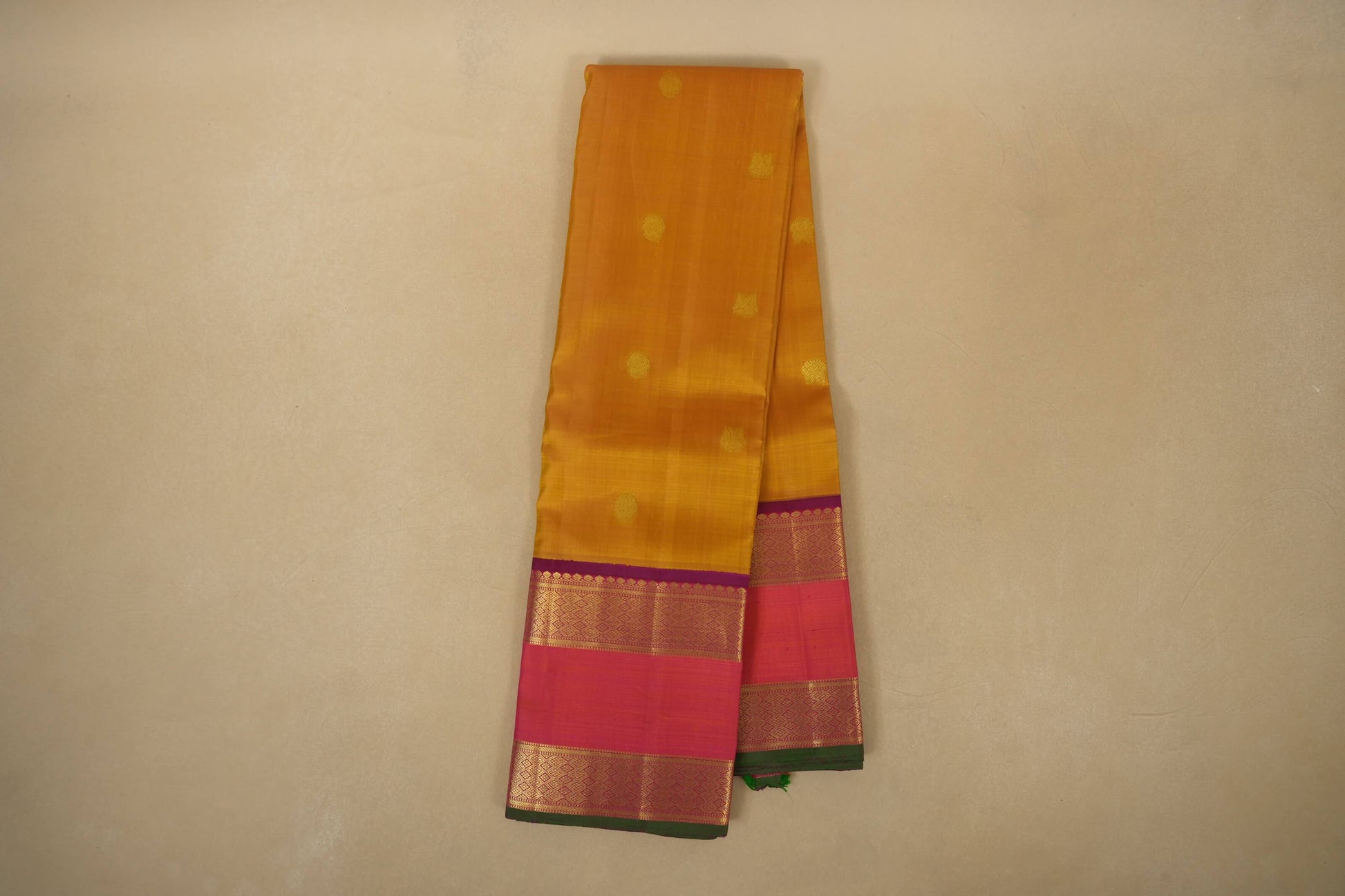 Online Mustard Kanjivaram Silk Saree
