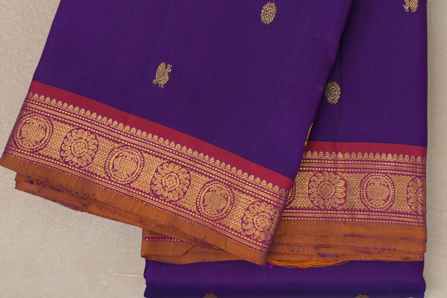 Violet Purple Vintage Kanjivaram Silk Saree SS9099