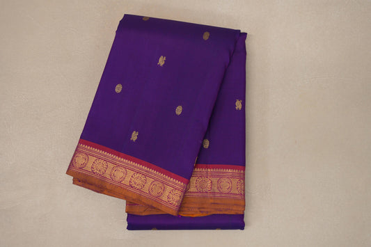 Violet Purple Vintage Kanjivaram Silk Saree SS9099