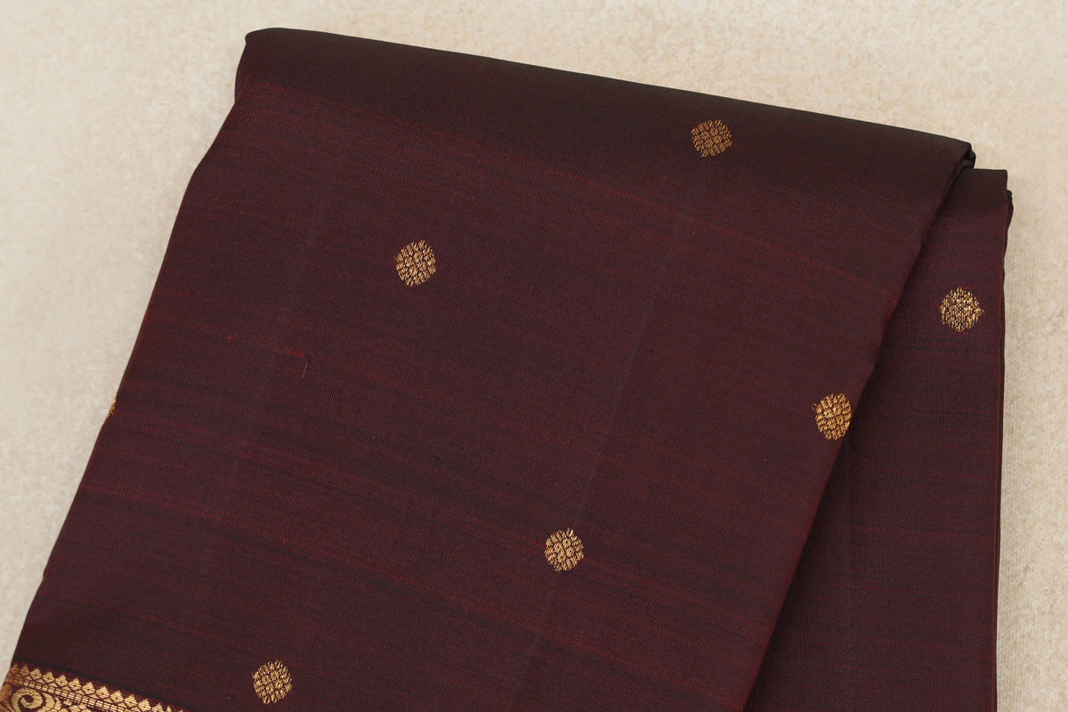 Deep Reddish Brown Vintage Kanjivaram Silk Saree body