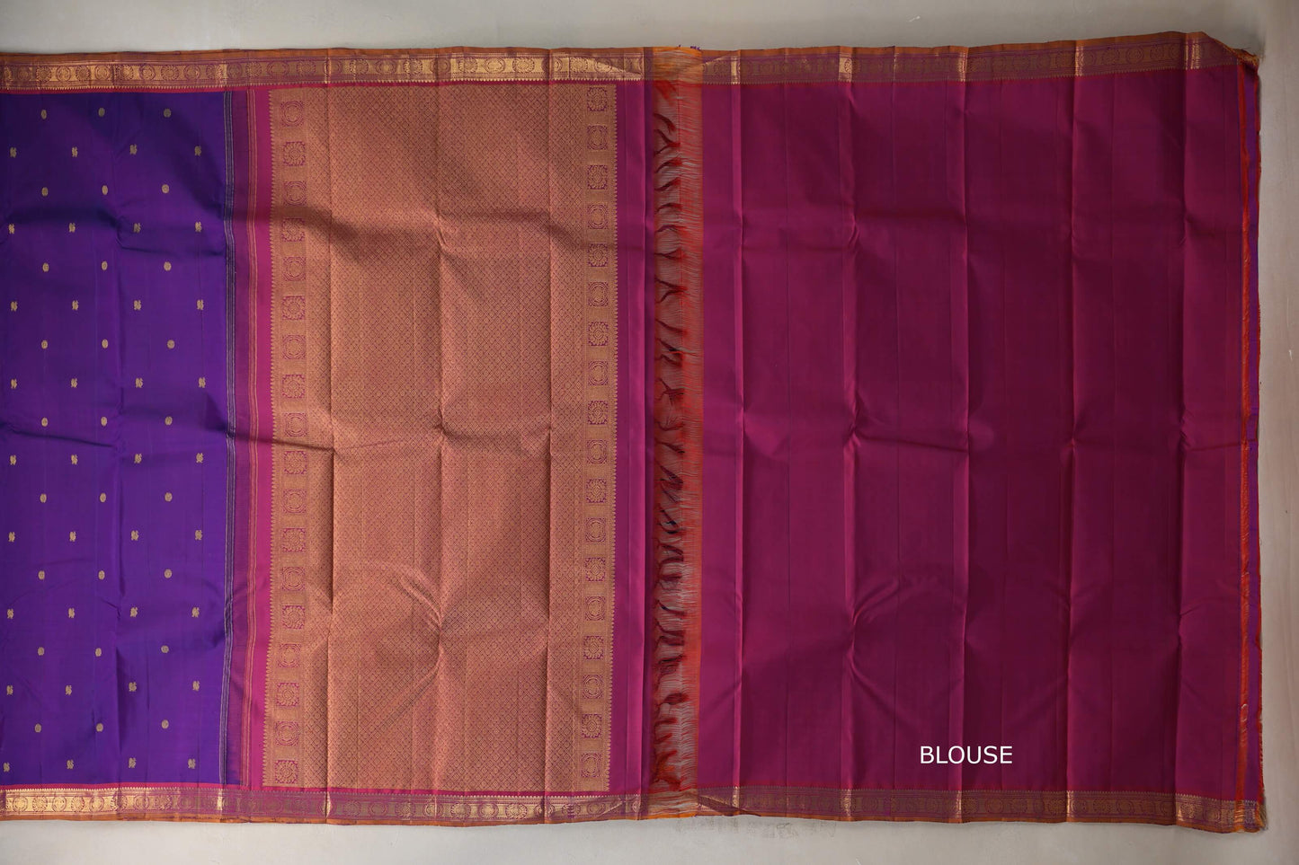 Violet Purple Vintage Kanjivaram Silk Saree SS9099