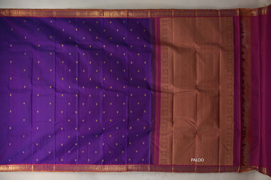 Violet Purple Vintage Kanjivaram Silk Saree SS9099