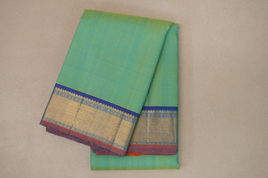 Dual Tone Green and Blue Vintage Kanjivaram Silk Saree SS9103