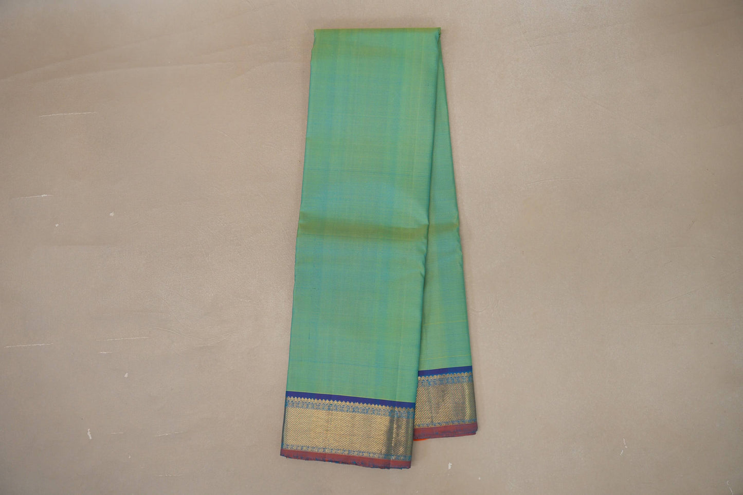 Dual Tone Green and Blue Vintage Kanjivaram Silk Saree SS9103