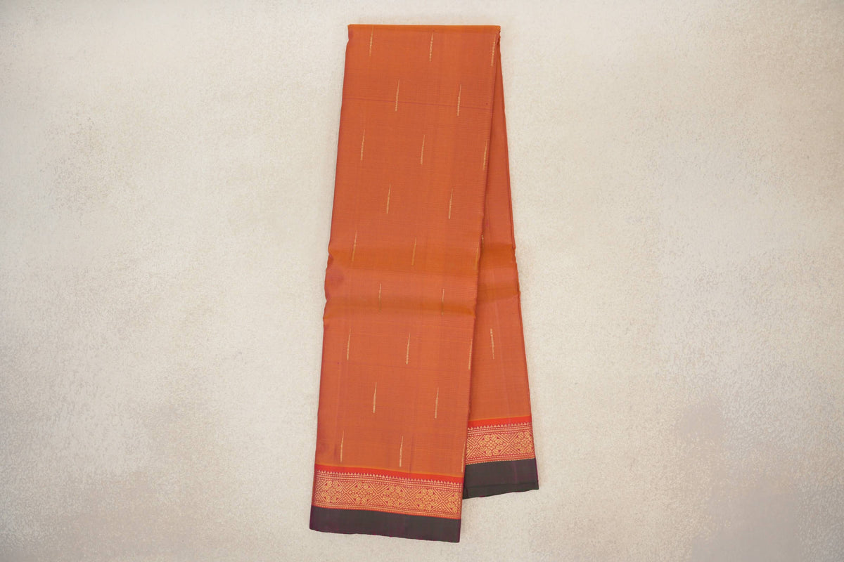 Online Dual Tone of Mustard Yellow and Pink Vintage Kanjivaram Silk Saree