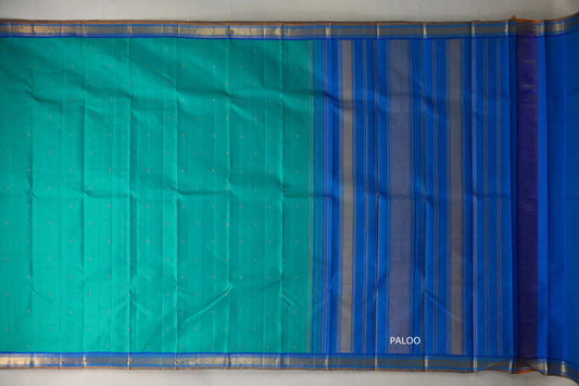 Dual Tone Green and Blue Vintage Kanjivaram Silk Saree SS9104