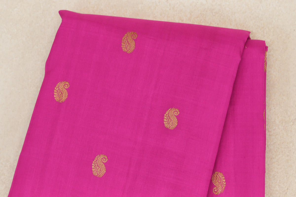 Bright Magenta Pink Vintage Kanjivaram Silk Saree body