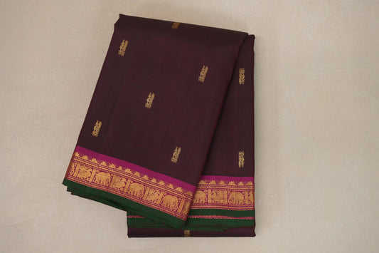 Brownish maroon Vintage Kanjivaram Silk Saree SS9106