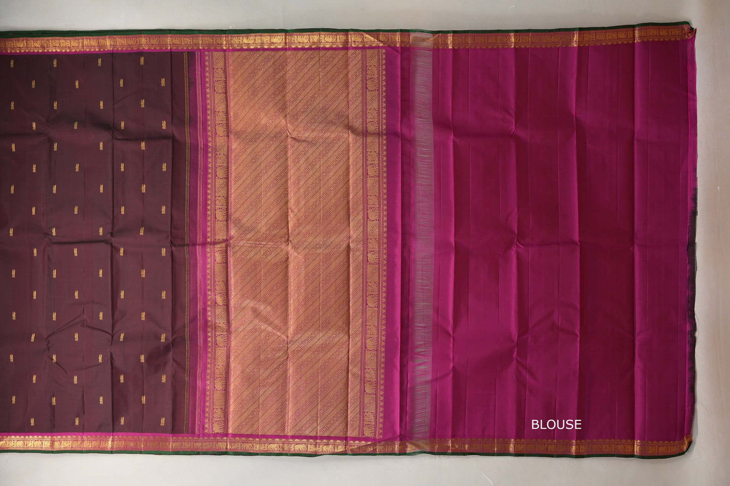 Brownish maroon Vintage Kanjivaram Silk Saree SS9106