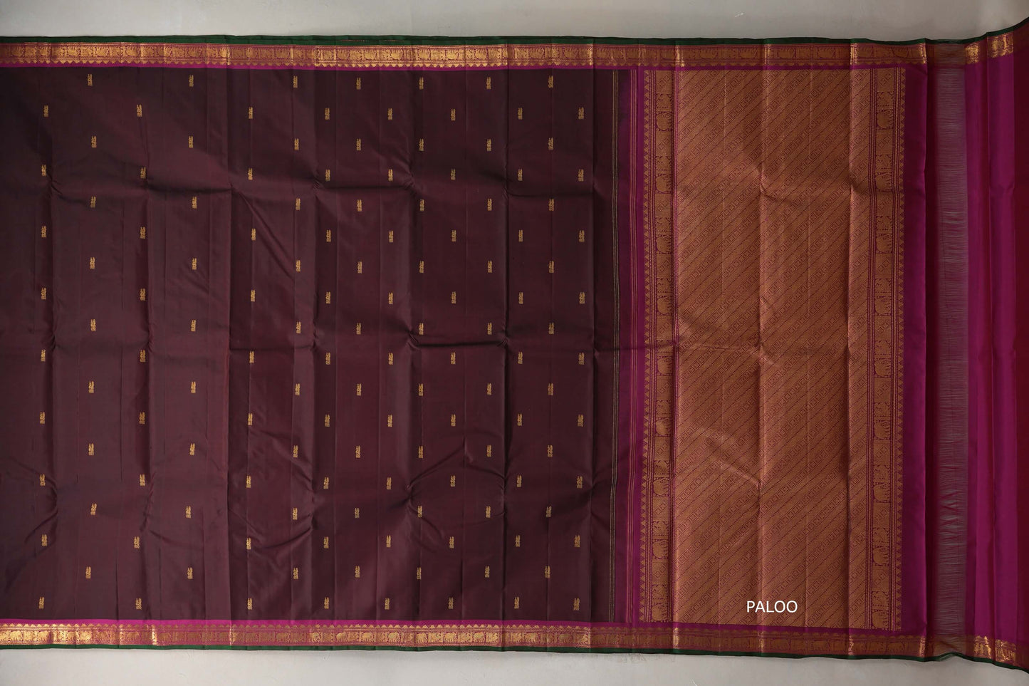 Brownish maroon Vintage Kanjivaram Silk Saree SS9106