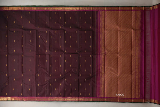 Brownish maroon Vintage Kanjivaram Silk Saree SS9106