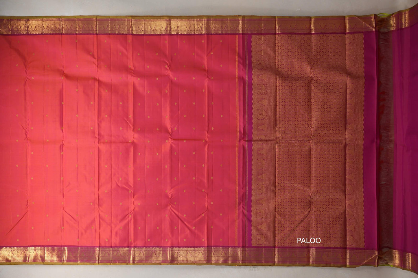 Orangish Pink Vintage Kanjivaram Silk Saree SS9108