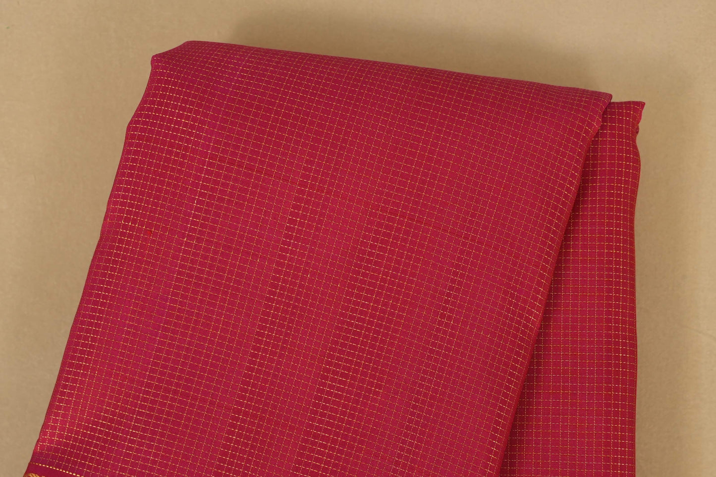 vHot Pink Kanjivaram Silk Saree body zoom