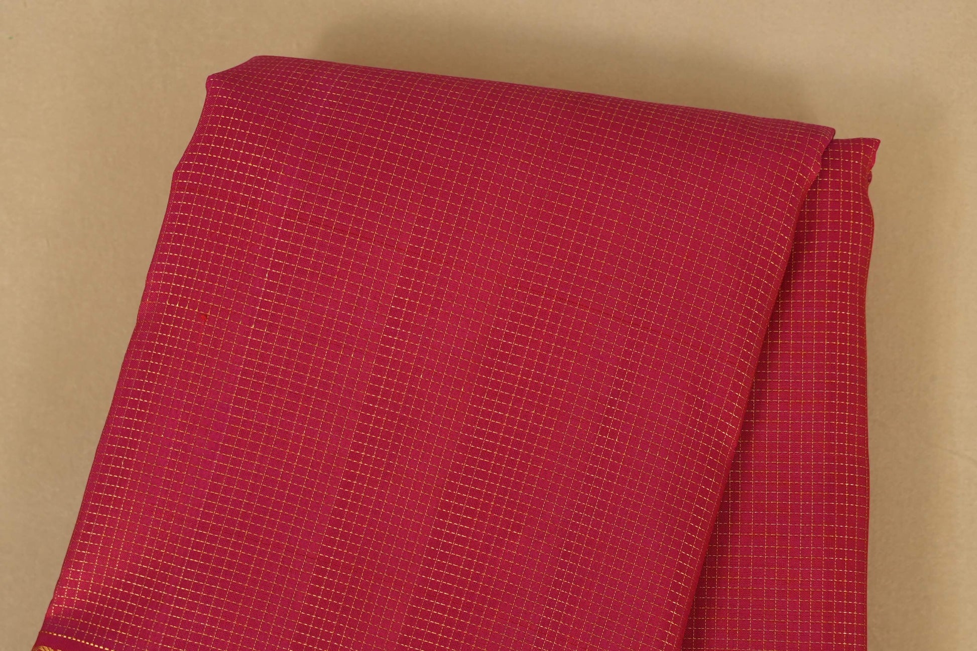 vHot Pink Kanjivaram Silk Saree body zoom