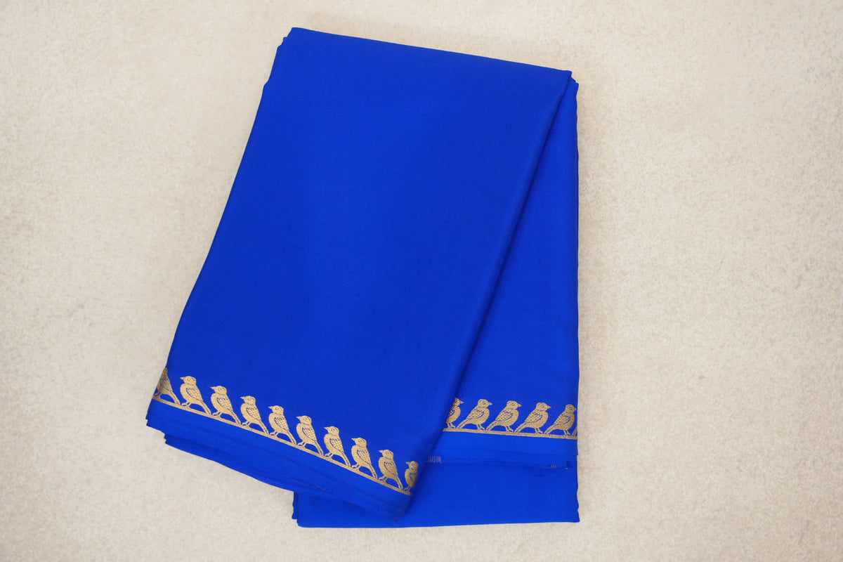 Bright Royal Blue Mysore Silk Saree