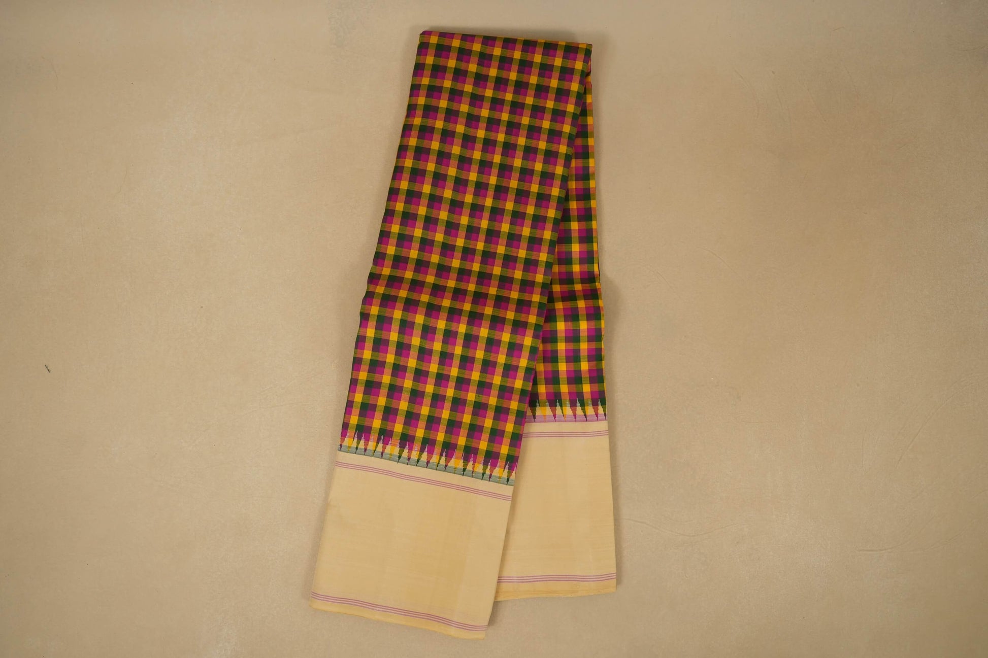 Checked vintage kanjivaram silk saree