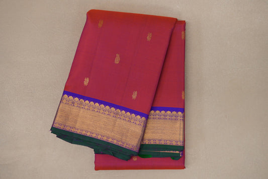 Orangish Pink Vintage Kanjivaram Silk Saree SS9109