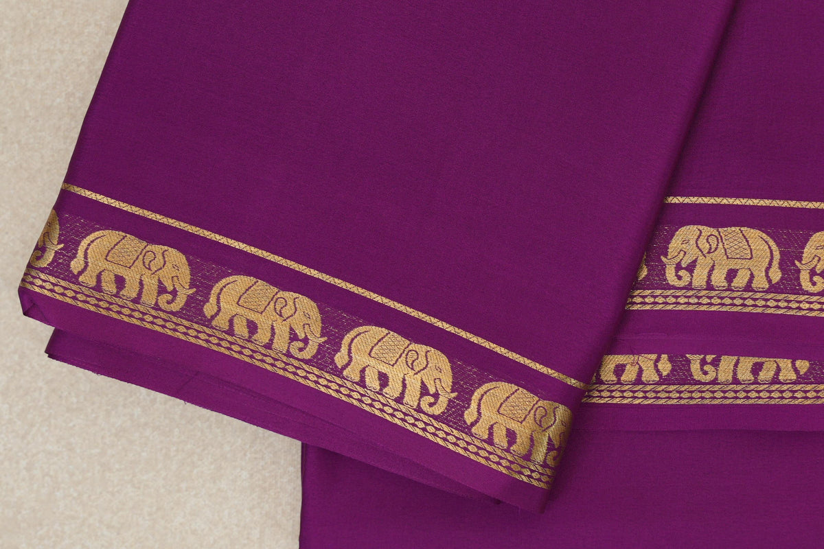 Magenta Mysore Silk Saree border