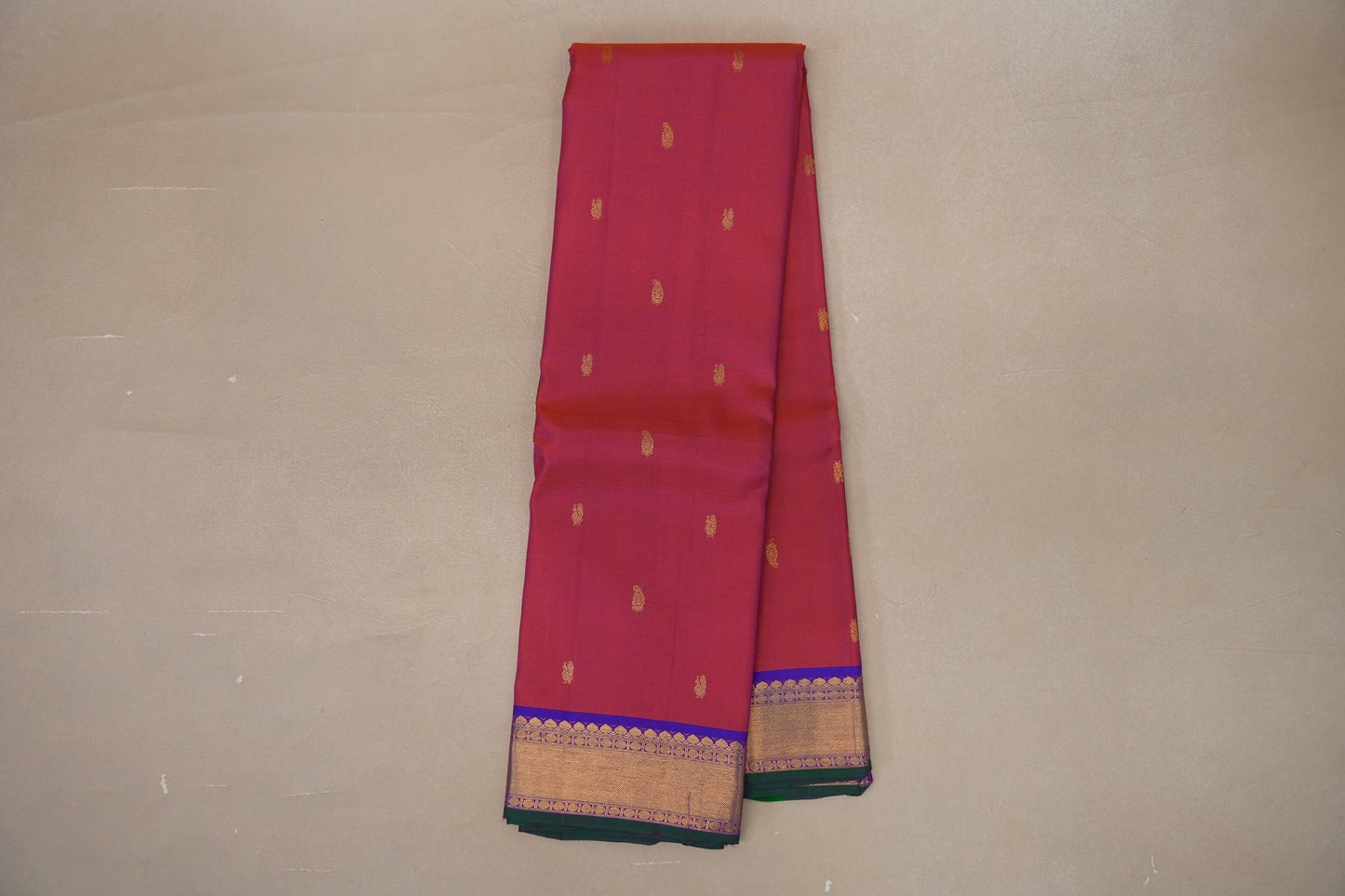 Orangish Pink Vintage Kanjivaram Silk Saree SS9109