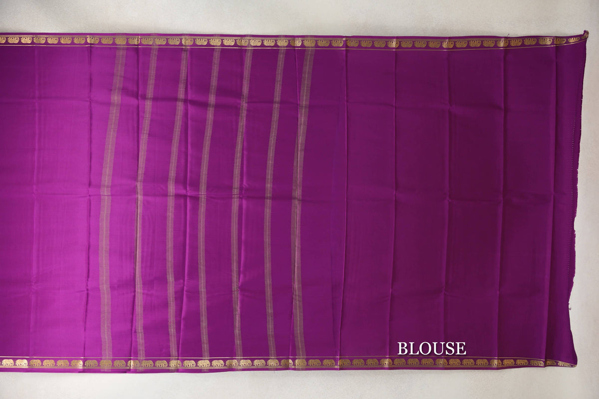 Magenta Mysore Silk Saree blouse