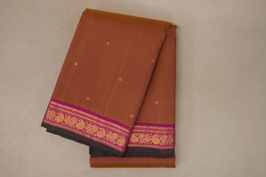 Dual tone of yellow and pink Vintage Kanjivaram Silk Saree SS9110