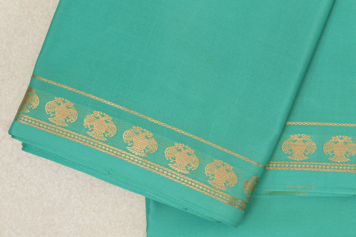 Teal Green Mysore Silk Saree border